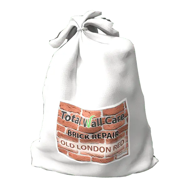A bag of Total Wall Care Brick Repair Mortar - Old London Red