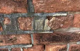 Poorly repaired brick