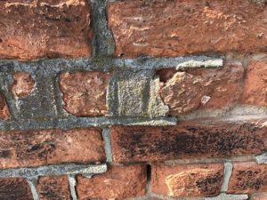 Poorly repaired brick