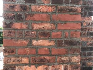 During repointing of bricks