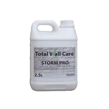 Picture of a 2.5L Jerry Can of Total Wall Care Storm Pro water-repellant protective coating.