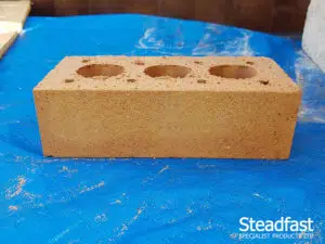 Buff brick ready for DIY brick tinting