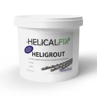 A tub of HeliGrout Helical Bar Encapsulation